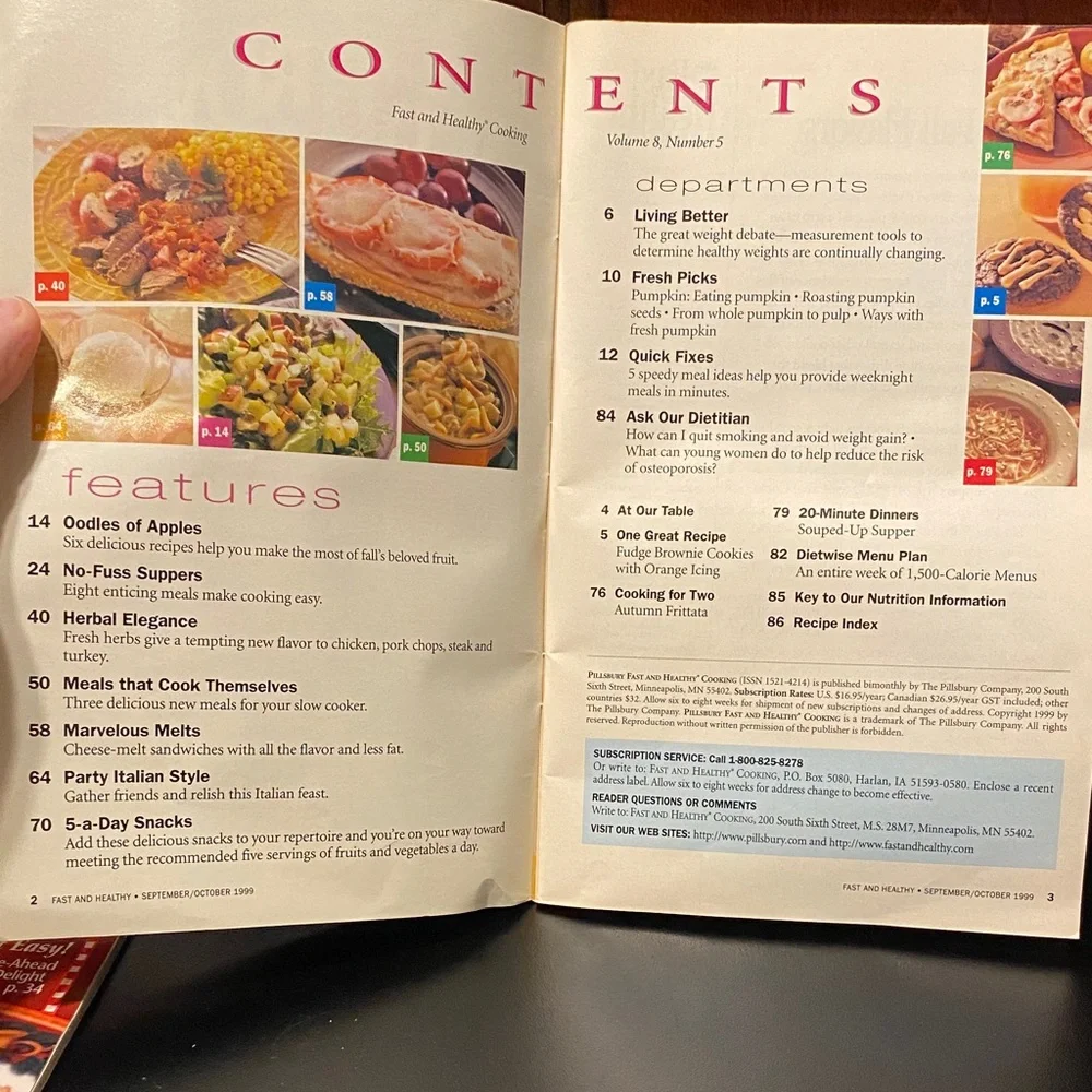 Four vintage Pillsbury cookbook magazines